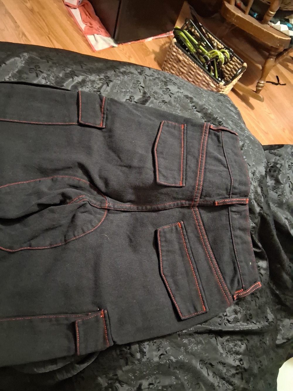 PacSun Black Jeans with Red Contrast Stitching